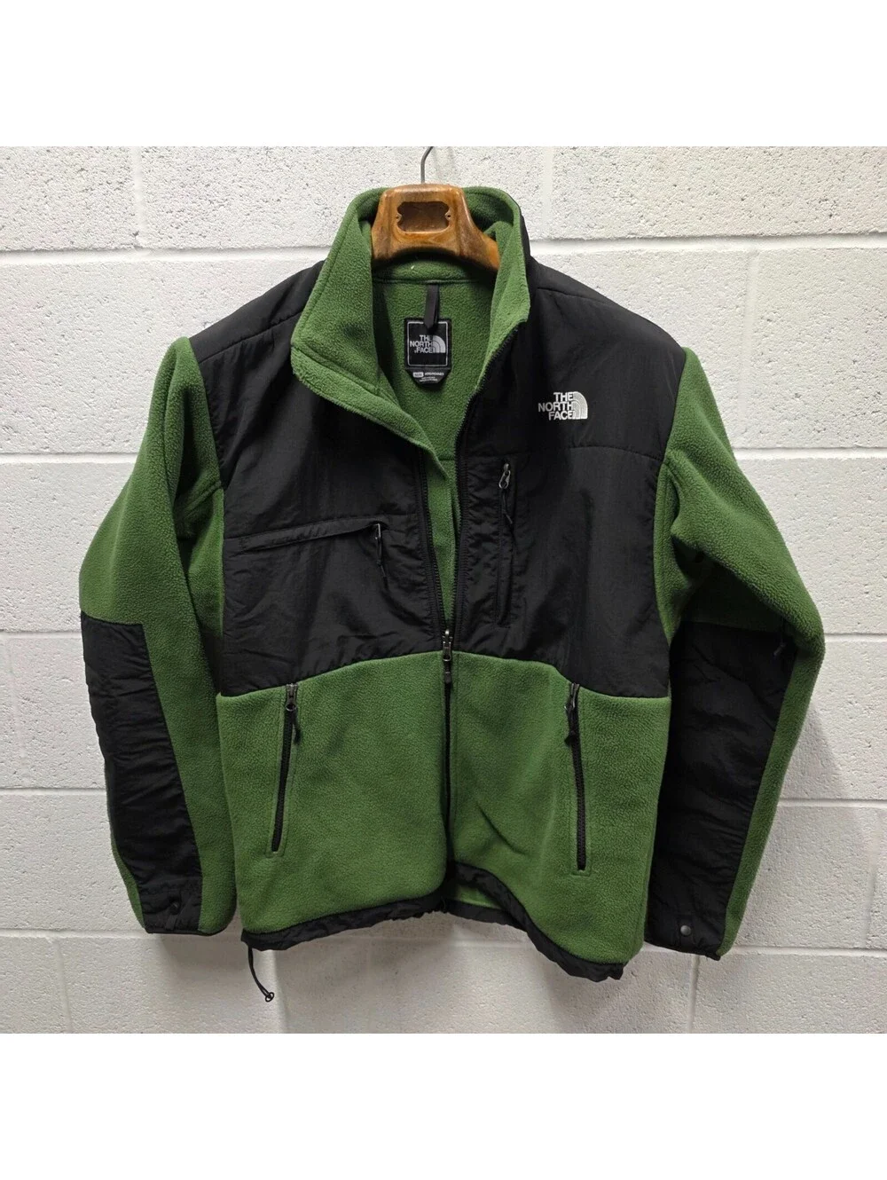 The North Face Jacket Men's Denali Hoodie Polartec Green Full Zip Hooded 24x31 M